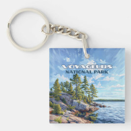 Nationaal park Voyageurs Rainy Lake Minnesota Sleutelhanger