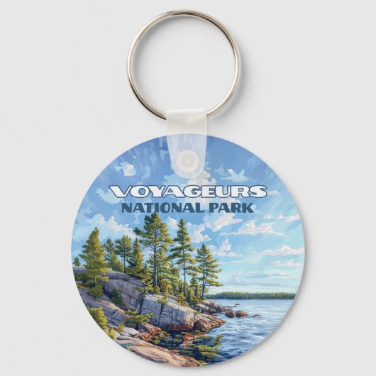 Nationaal park Voyageurs Rainy Lake Minnesota Sleutelhanger (Voorkant)
