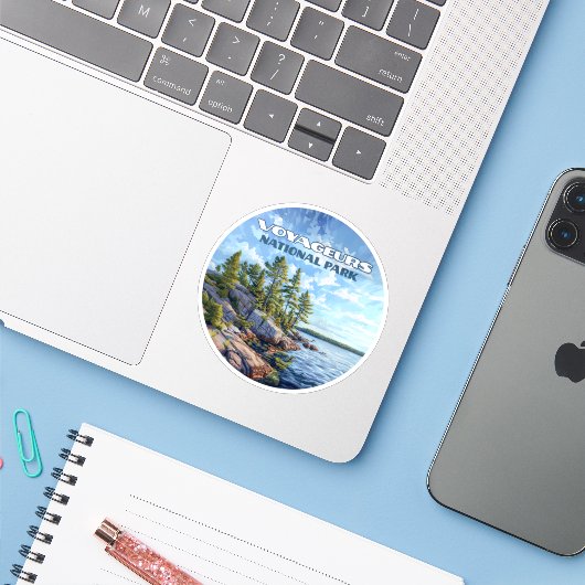 Nationaal park Voyageurs Rainy Lake Minnesota Sticker (Laptop met iPhone)
