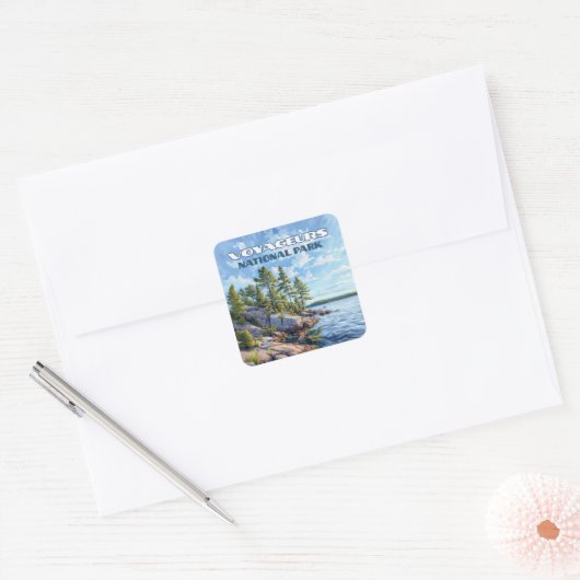 Nationaal park Voyageurs Rainy Lake Minnesota Vierkante Sticker (Envelop)