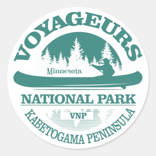Nationaal park Voyageurs Ronde Sticker (Voorkant)