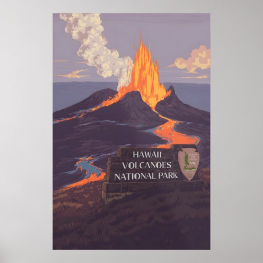 Nationaal Park Vulkanen Hawaï Reisposter Poster (Voorkant)
