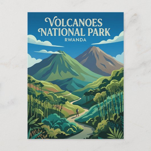 Nationaal park Vulkanen Rwanda Briefkaart (Voorkant)