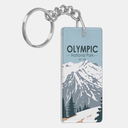 Nationaal Park Washington Dubbelzijdig Sleutelhanger (Voorkant Links)