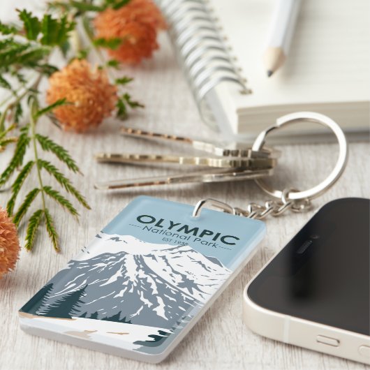 Nationaal Park Washington Dubbelzijdig Sleutelhanger (Voorkant Rechts)