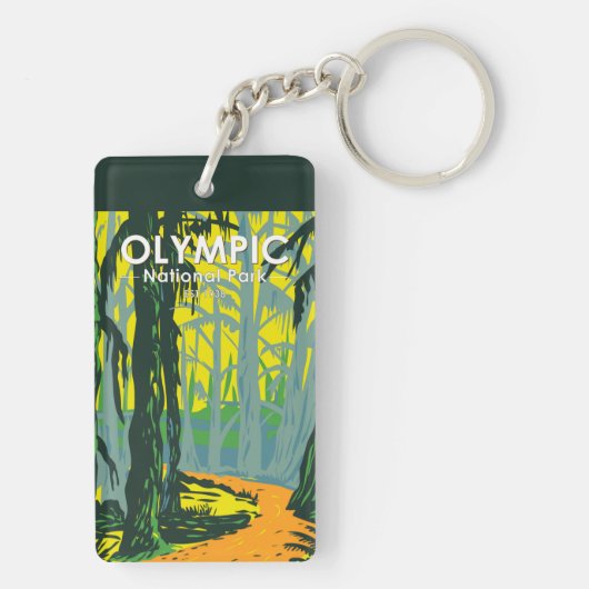Nationaal Park Washington Dubbelzijdig Sleutelhanger (achterkant)