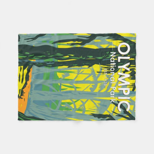 Nationaal park Washington Hoh Rainforest Fleece Deken (Voorkant (Horizontaal))