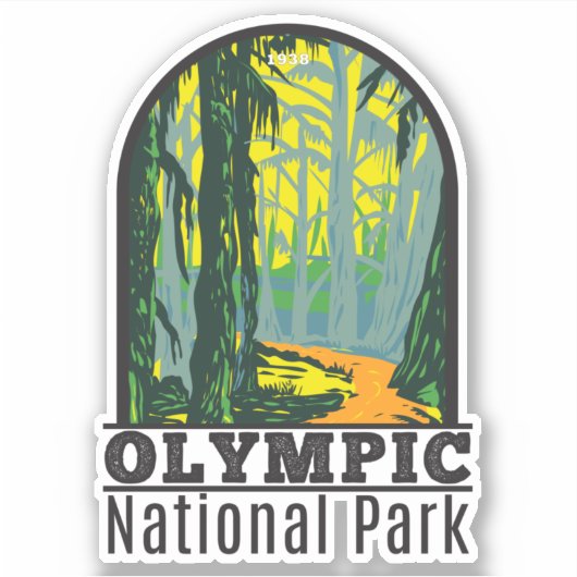 Nationaal park Washington Hoh Rainforest Sticker (Voorkant)