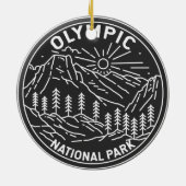 Nationaal Park Washington Monoline Keramisch Ornament (Achterkant)