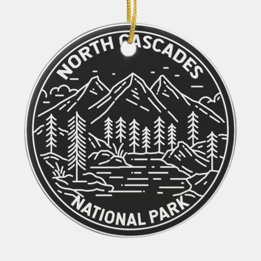 Nationaal park Washington Monoline Keramisch Ornament (Voorkant)