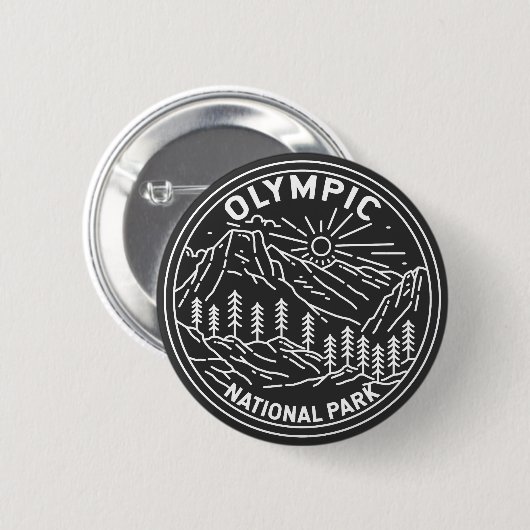 Nationaal Park Washington Monoline Ronde Button 5,7 Cm (Voorkant /achterkant)