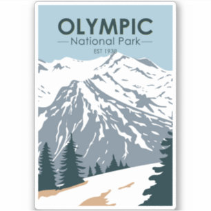 Nationaal Park Washington Retro Sticker