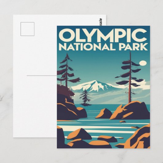 Nationaal Park Washington Rocky Beach Briefkaart (Voorkant / Achterkant)