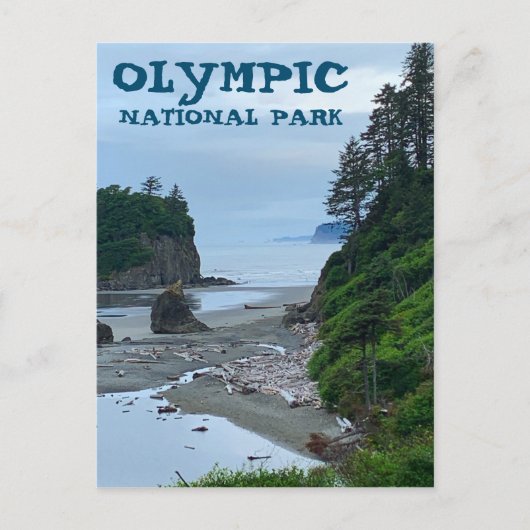 Nationaal Park Washington Rocky Beach Briefkaart (Voorkant)