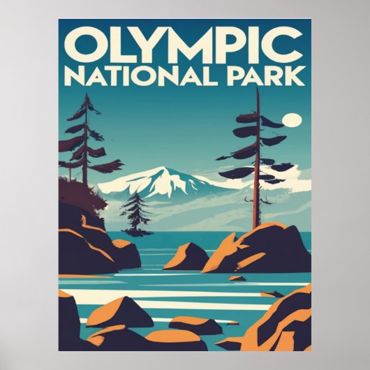Nationaal Park Washington Rocky Beach Poster (Voorkant)
