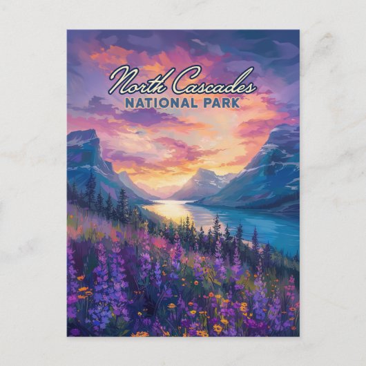 Nationaal park Washington Vintage Noord-Cascades Briefkaart (Voorkant)