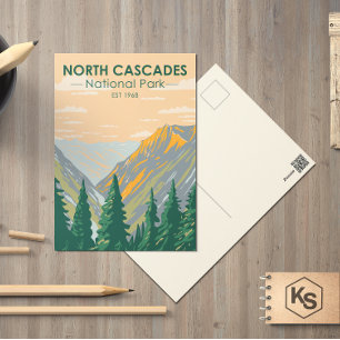 Nationaal park Washington Vintage Noord-Cascades Briefkaart