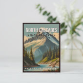 Nationaal park Washington Vintage Noord-Cascades Briefkaart (Staand voorkant)
