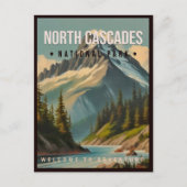 Nationaal park Washington Vintage Noord-Cascades Briefkaart (Voorkant)