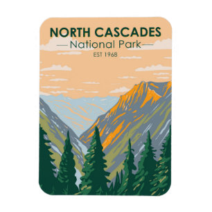 Nationaal park Washington Vintage Noord-Cascades Magneet