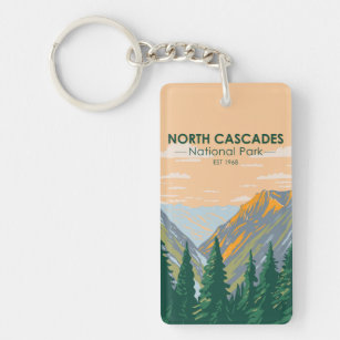 Nationaal park Washington Vintage Noord-Cascades Sleutelhanger