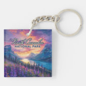 Nationaal park Washington Vintage Noord-Cascades Sleutelhanger (Achterkant)