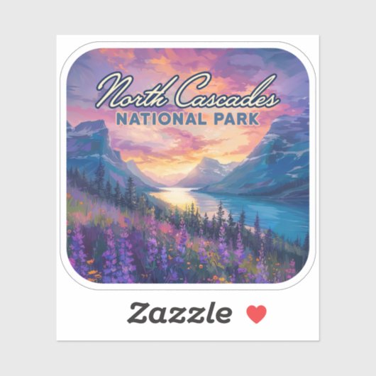 Nationaal park Washington Vintage Noord-Cascades Sticker (Vel)
