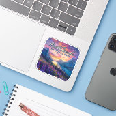 Nationaal park Washington Vintage Noord-Cascades Sticker (Laptop met iPhone)