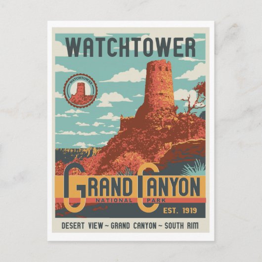 Nationaal park Watchtower Briefkaart Grand Canyon (Voorkant)