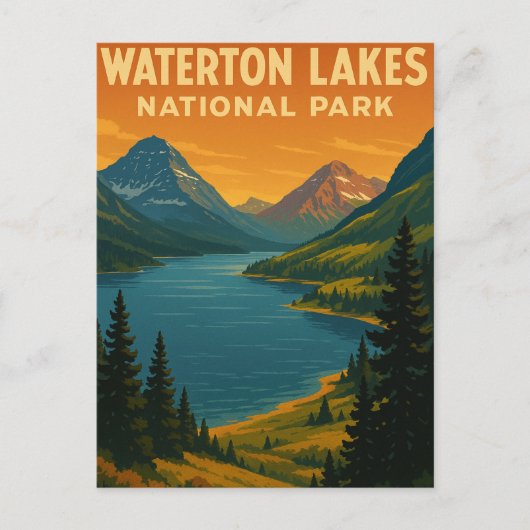 Nationaal park Waterton Lakes Briefkaart (Voorkant)