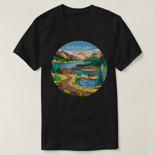 Nationaal park Waterton Lakes T-shirt (Design voorkant)