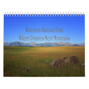 Nationaal park Waterton Prairies kent berggebieden Kalender