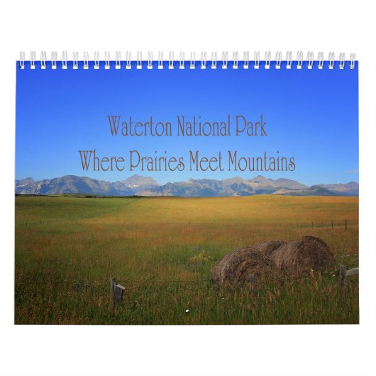 Nationaal park Waterton Prairies kent berggebieden Kalender (Hoes)