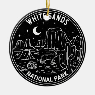 Nationaal park White Sands New Mexico Monoline Keramisch Ornament