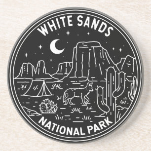 Nationaal park White Sands New Mexico Monoline Zandsteen Onderzetter