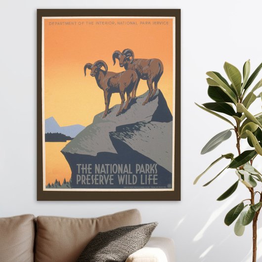 Nationaal park - Wilde natuurreservaten - Vintage Poster