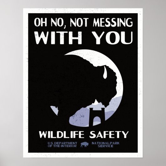 Nationaal Park Wildlife Safety Bison Poster (Voorkant)