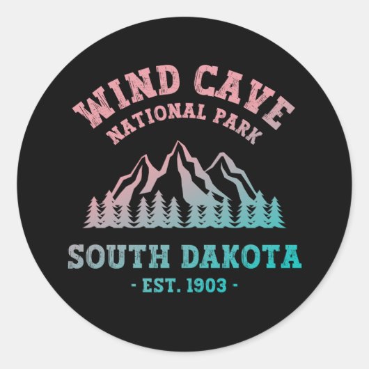 Nationaal park Wind Cave South Dakota Ronde Sticker (Voorkant)