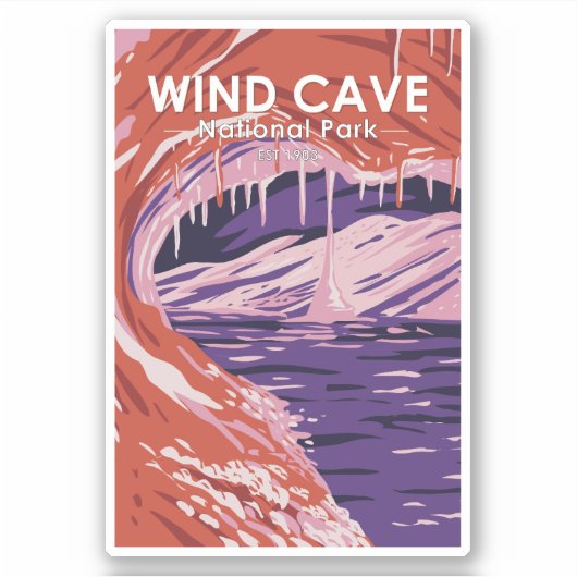 Nationaal park Wind Cave South Dakota Sticker (Voorkant)