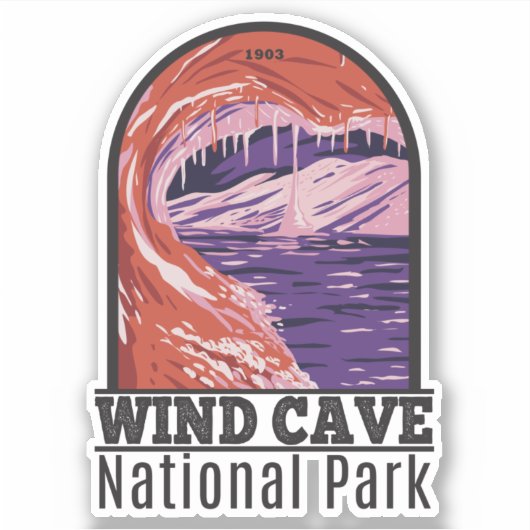 Nationaal park Wind Cave South Dakota  Sticker (Voorkant)