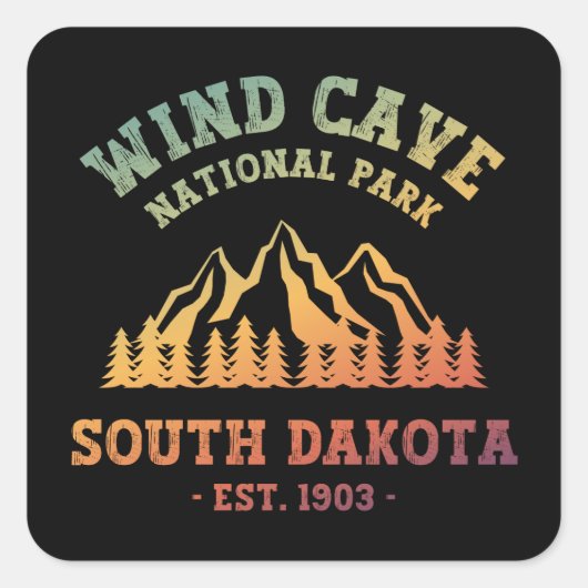 Nationaal park Wind Cave South Dakota Vierkante Sticker (Voorkant)