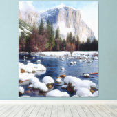 Nationaal park Winter Yosemite Canvas Afdruk (Insitu (Houten vloer))