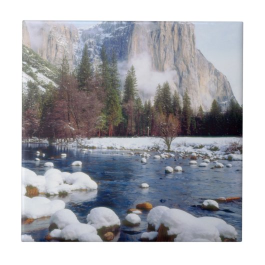 Nationaal park Winter Yosemite Tegeltje (Voorkant)