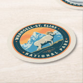 Nationaal park Wrangell-St Elias Ronde Kartonnen Onderzetter (Gebogen)