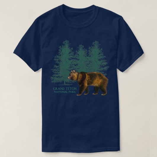 Nationaal park Wyoming Beer Trees Retro T-shirt (Design voorkant)