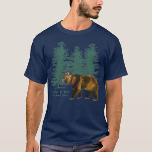 Nationaal park Wyoming Beer Trees Retro T-shirt