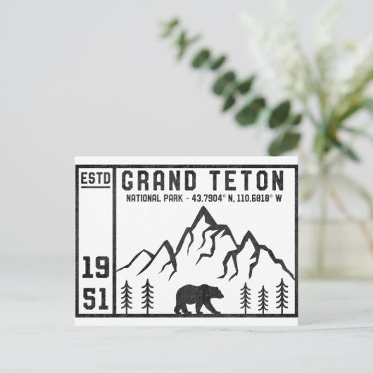  Nationaal Park Wyoming Mountain Briefkaart (Staand voorkant)