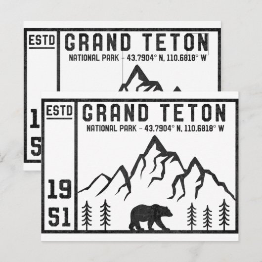 Nationaal Park Wyoming Mountain Briefkaart (Voorkant / Achterkant)