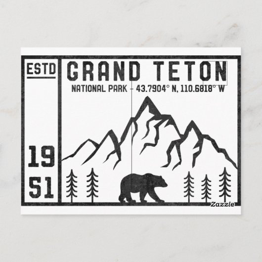 Nationaal Park Wyoming Mountain Briefkaart (Achterkant)