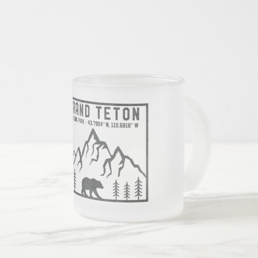  Nationaal Park Wyoming Mountain Matglas Koffiemok (Voorkant rechts)
